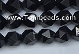 CNG7351 15.5 inches 8mm faceted nuggets Black agate beads