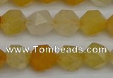 CNG7356 15.5 inches 8mm faceted nuggets yellow jade beads