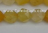 CNG7358 15.5 inches 12mm faceted nuggets yellow jade beads