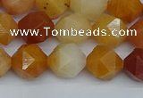 CNG7361 15.5 inches 8mm faceted nuggets yellow jade beads