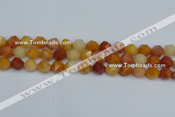 CNG7362 15.5 inches 10mm faceted nuggets yellow jade beads