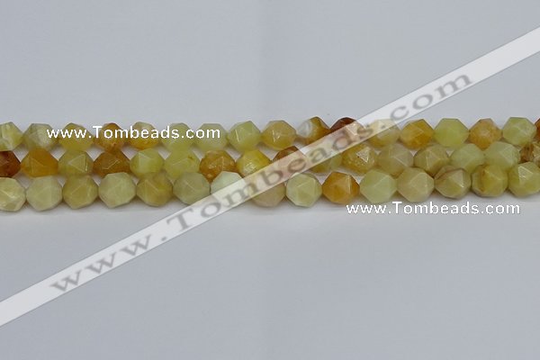 CNG7366 15.5 inches 8mm faceted nuggets yellow opal beads