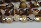 CNG7380 15.5 inches 6mm faceted nuggets zebra jasper beads