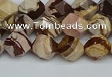 CNG7381 15.5 inches 8mm faceted nuggets zebra jasper beads