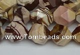 CNG7382 15.5 inches 10mm faceted nuggets zebra jasper beads