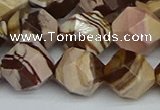 CNG7383 15.5 inches 12mm faceted nuggets zebra jasper beads