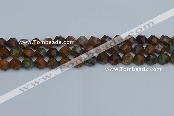 CNG7391 15.5 inches 8mm faceted nuggets green opal beads