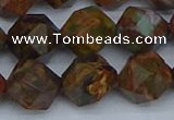 CNG7393 15.5 inches 12mm faceted nuggets green opal beads