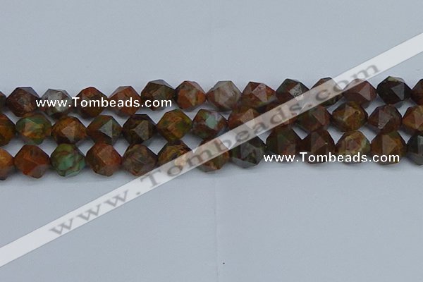 CNG7393 15.5 inches 12mm faceted nuggets green opal beads