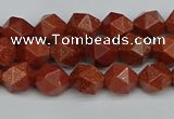 CNG7400 15.5 inches 6mm faceted nuggets goldstone beads