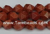 CNG7401 15.5 inches 8mm faceted nuggets goldstone beads