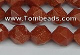 CNG7402 15.5 inches 10mm faceted nuggets goldstone beads