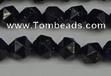 CNG7406 15.5 inches 8mm faceted nuggets blue goldstone beads