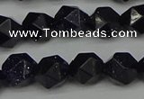 CNG7407 15.5 inches 10mm faceted nuggets blue goldstone beads