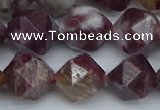 CNG7413 15.5 inches 12mm faceted nuggets tourmaline beads