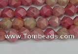 CNG7420 15.5 inches 6mm faceted nuggets rhodochrosite beads