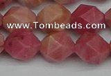 CNG7423 15.5 inches 12mm faceted nuggets rhodochrosite beads