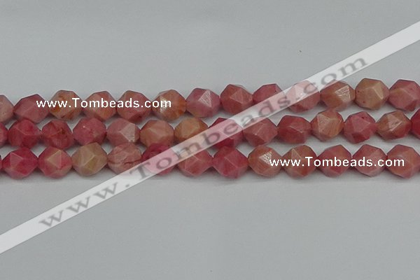 CNG7423 15.5 inches 12mm faceted nuggets rhodochrosite beads