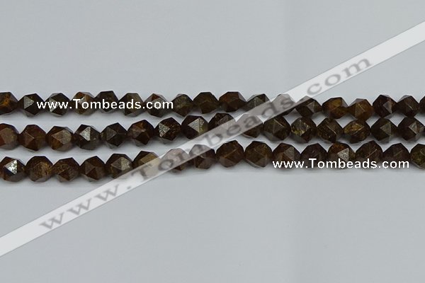 CNG7441 15.5 inches 8mm faceted nuggets bronzite gemstone beads