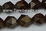 CNG7443 15.5 inches 12mm faceted nuggets bronzite gemstone beads