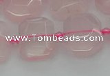 CNG7451 12*16mm - 15*20mm faceted freeform rose quartz beads