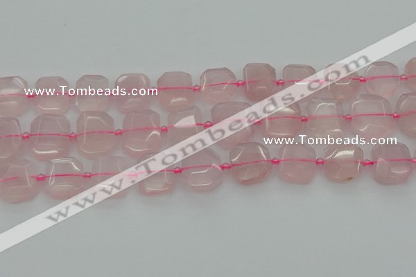 CNG7451 12*16mm - 15*20mm faceted freeform rose quartz beads