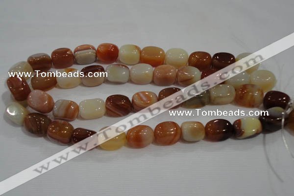 CNG746 15.5 inches 13*18mm nuggets line agate beads wholesale