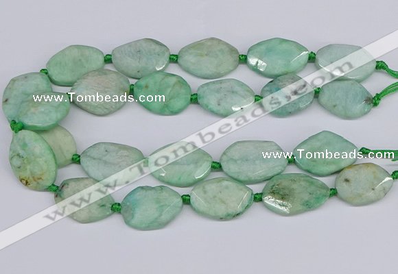 CNG7464 15.5 inches 20*25mm - 25*35mm faceted freeform amazonite beads