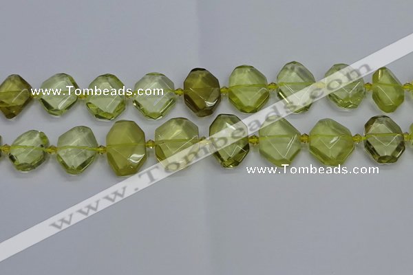 CNG7474 15.5 inches 13*18mm - 18*25mm faceted freeform lemon quartz beads