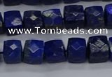 CNG7489 15.5 inches 8*8mm faceted nuggets lapis lazuli beads