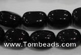 CNG749 15.5 inches 13*18mm nuggets black agate beads wholesale