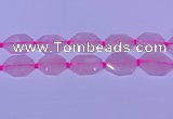 CNG7510 15.5 inches 25*35mm - 30*40mm faceted freeform rose quartz beads