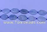 CNG7511 15.5 inches 25*35mm - 30*40mm faceted freeform aquamarine beads