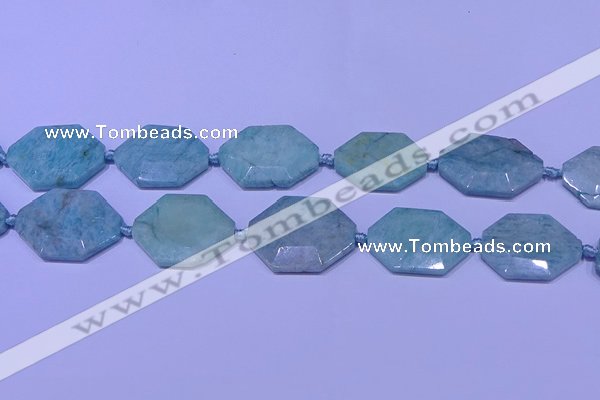 CNG7512 15.5 inches 25*35mm - 30*40mm faceted freeform amazonite beads