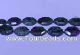 CNG7514 15.5 inches 25*35mm - 30*40mm faceted freeform ruby zoisite beads