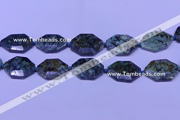 CNG7515 25*35mm - 30*40mm faceted freeform African turquoise beads