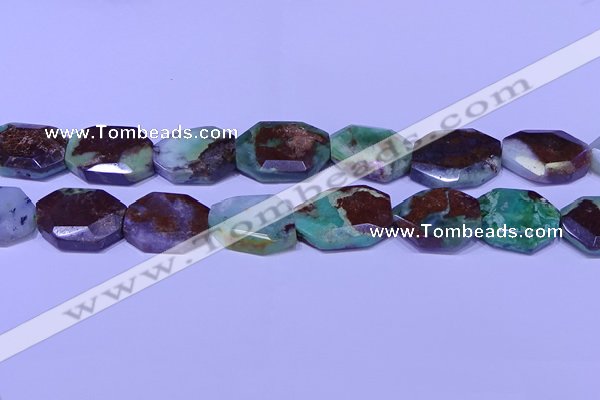 CNG7518 25*35mm - 30*40mm faceted freeform australia chrysoprase beads