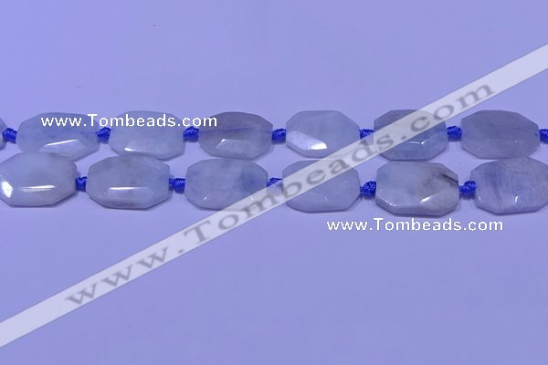 CNG7520 15.5 inches 18*25mm - 25*35mm faceted freeform aquamarine beads