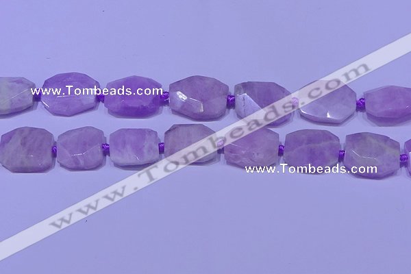 CNG7523 15.5 inches 18*25mm - 25*35mm faceted freeform kunzite beads