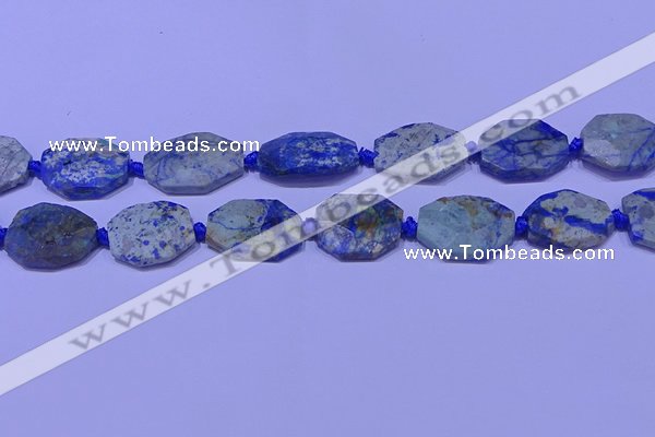 CNG7532 15.5 inches 18*25mm - 25*35mm faceted freeform chrysocolla beads