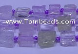 CNG7540 15.5 inches 6*8mm - 10*12mm freeform kunzite beads