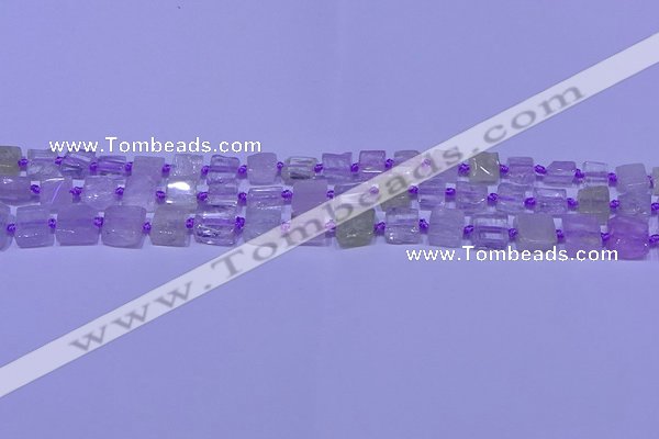 CNG7540 15.5 inches 6*8mm - 10*12mm freeform kunzite beads