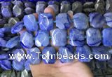 CNG7567 18*25mm - 20*28mm faceted freeform blue aventurine beads