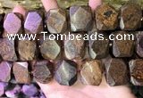 CNG7582 15.5 inches 18*25mm - 20*28mm faceted freeform bronzite beads