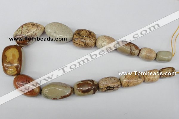 CNG76 15.5 inches 12*18mm - 20*30mm nuggets picture jasper beads