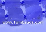 CNG7604 15.5 inches 14*15mm - 15*16mm freeform blue chalcedony beads