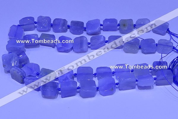 CNG7604 15.5 inches 14*15mm - 15*16mm freeform blue chalcedony beads