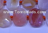 CNG7622 13*18mm - 15*20mm faceted freeform red botswana agate beads