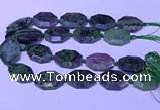 CNG7626 20*30mm - 22*32mm faceted freeform ruby zoisite beads