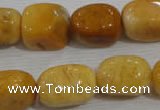 CNG765 15.5 inches 13*18mm nuggets yellow jade beads wholesale